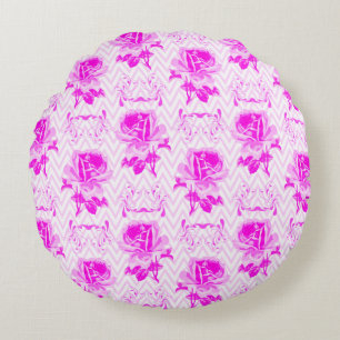 Coussins Ronds Belle Vintage florale pourpre