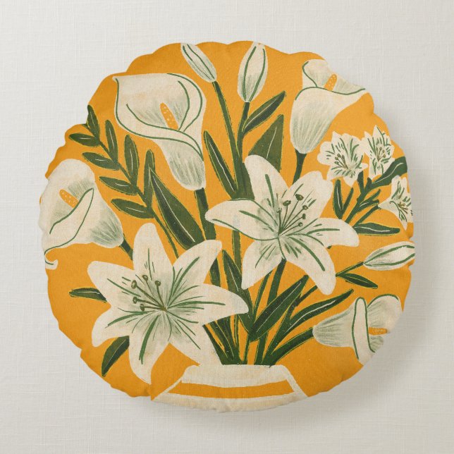Coussins Ronds Belles Fleurs (Devant)