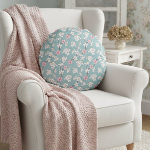 Coussins Ronds Belles fleurs de cerises Vintages rustiques