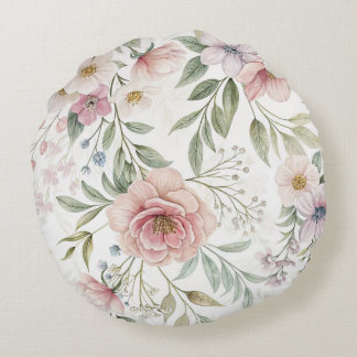 Coussins Ronds Belles fleurs Motifs roses