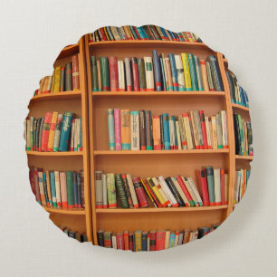 Coussins Ronds Bibliothèque de livres sur étagère Bibliophile Lec