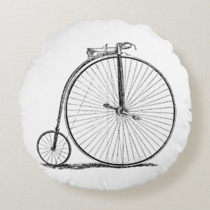 Coussins Ronds Bicyclette à grande roue Penny Farthing