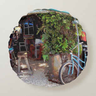 Coussins Ronds Bicyclette bleue
