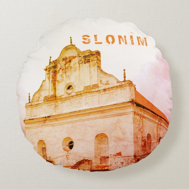 Coussins Ronds Biélorussie Slonim Grande Synagogue Architecture (Devant)