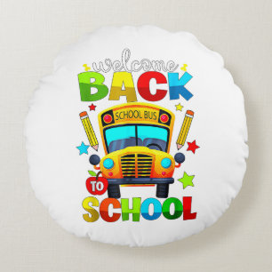Coussins Ronds Bienvenue à bord du bus scolaire 1er jour d'école