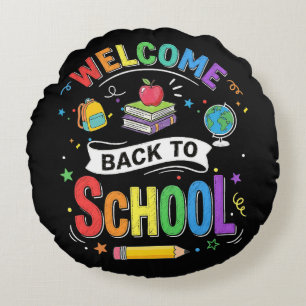 Coussins Ronds Bienvenue à l'école les enfants Enseignant Premier