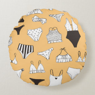 Coussins Ronds Bikini tropical : Motif d'été à main