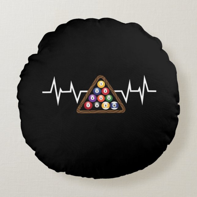 Coussins Ronds Billiard Ball Rack Hearbeat (Devant)