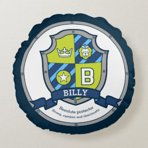 Coussins Ronds Billy lettre B signification du nom blason bouclie