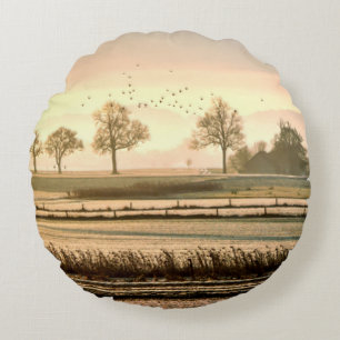 Coussins Ronds Birds et Meadow
