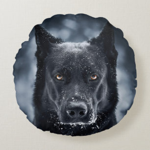 Coussins Ronds Black German Shepherd