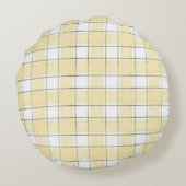 Coussins Ronds Black Gold Bee Stripes Beurre Jaune Plaid (Dos)