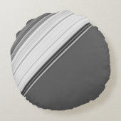 Coussins Ronds Blanc Moderne sur Monogramme Gris (Dos)