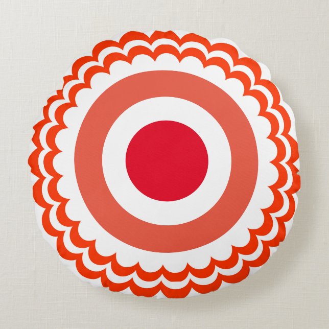 Coussins Ronds Blanc orange (Devant)