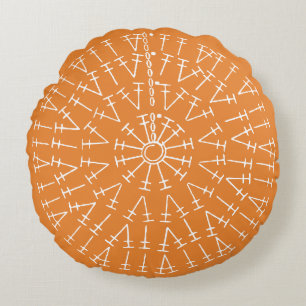 Coussins Ronds Blanc sur le diagramme de Crochet orange