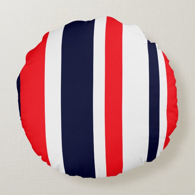 Coussins Ronds Blancs, Bleus Et Rouges (Dos)