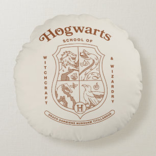 Coussins Ronds Blason de l'école de sorcellerie et de wizardry HO
