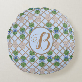 Coussins Ronds Bleu Chinoiserie Ginger Jar Jars Panier opio Ro