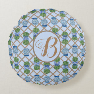 Coussins Ronds Bleu Chinoiserie Ginger Jar Jars Topio panier