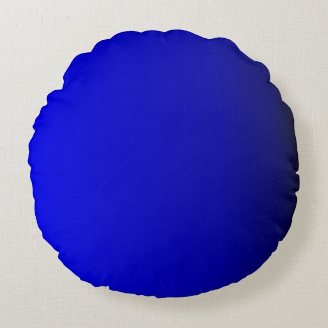 Coussins Ronds Bleu de cobalt lumineux solide (Devant)