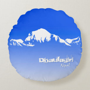 Coussins Ronds Bleu Dhaulagiri Népal