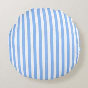 Coussins Ronds Bleu et blanc rayures de bonbons
