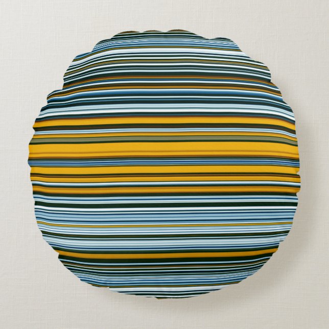 Coussins Ronds Bleu et jaune (Devant)