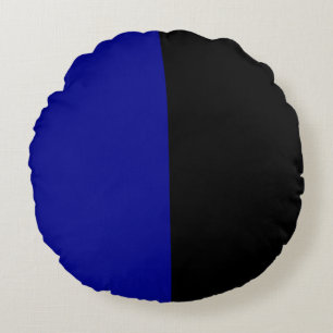 Coussins Ronds Bleu Noir Deux Couleurs Tonalité Moitié Fractionne