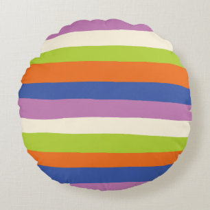 Coussins Ronds Bleu, orange, violet, vert et