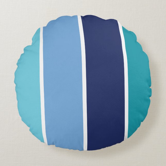 Coussins Ronds Bleu rayé (Devant)