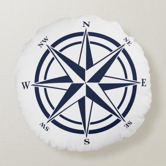 Coussins Ronds Bleu Rose Bleu Nautique (Dos)