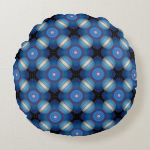 Coussins Ronds Bleu Spacey Géométrique
