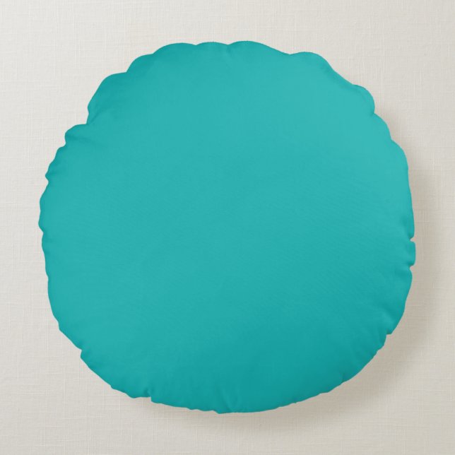 Coussins Ronds Bleu Turquoise Printemps (Devant)