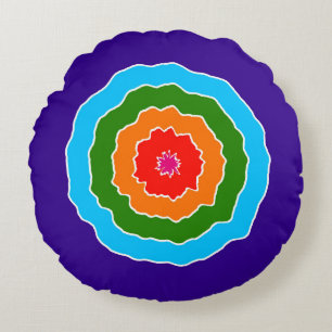 Coussins Ronds bleu violet vert orange rouge