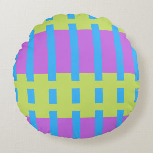 Coussins Ronds Blocs de couleur vifs Vert Bleu Rose 7