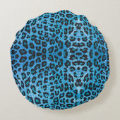 Coussins Ronds Blue Leopard Faux Sparkle Sweet Dreams Modern Chic (Dos)