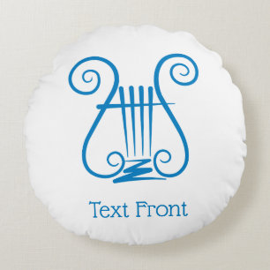 Coussins Ronds Blue Lyre