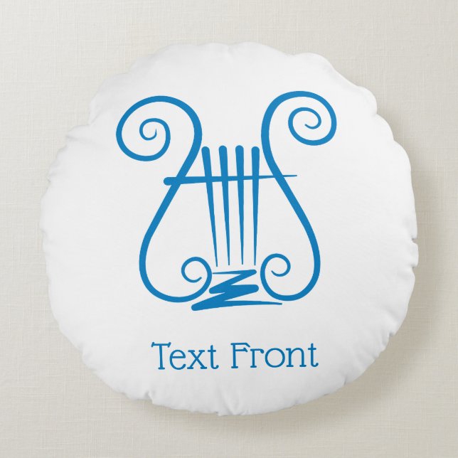 Coussins Ronds Blue Lyre (Devant)