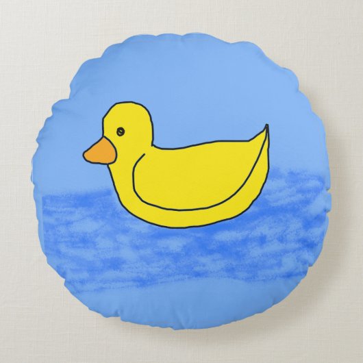 Coussins Ronds Blue Popcorn Anime Ducky (Devant)