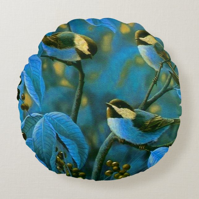 Coussins Ronds Blue yellow little (Devant)