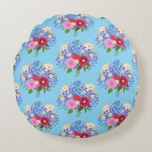 Coussins Ronds Blumenstrauss Light Blue