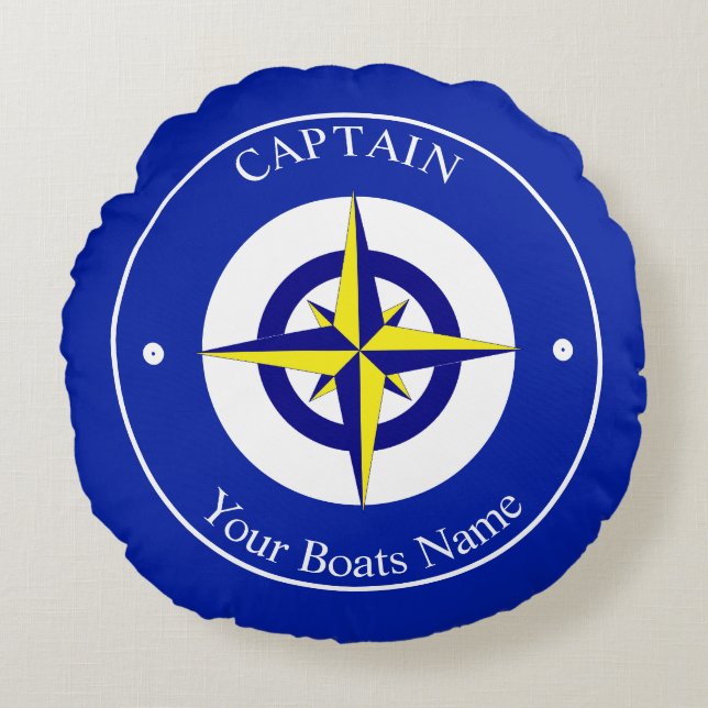 Coussins Ronds Boat captains nautical (Devant)