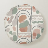 Coussins Ronds Boho Abstract Organic Shape Pillow - Earthy Terrac (Dos)