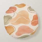 Coussins Ronds Boho Abstract Organic Shape Pillow - Earthy Terrac (Dos)