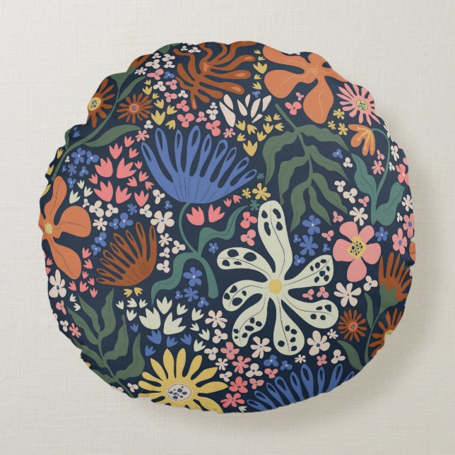 Coussins Ronds Boho botanique (Devant)