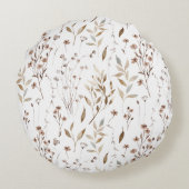 Coussins Ronds Boho Brown Floral Botanique Motif nature (Dos)