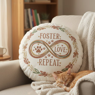 Coussins Ronds Boho Pet Rescue – Cadeau de garde attentionnée