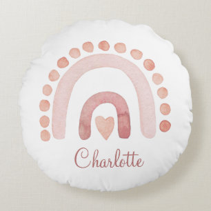 Coussins Ronds Boho Rainbow Dusty Pink Nursery