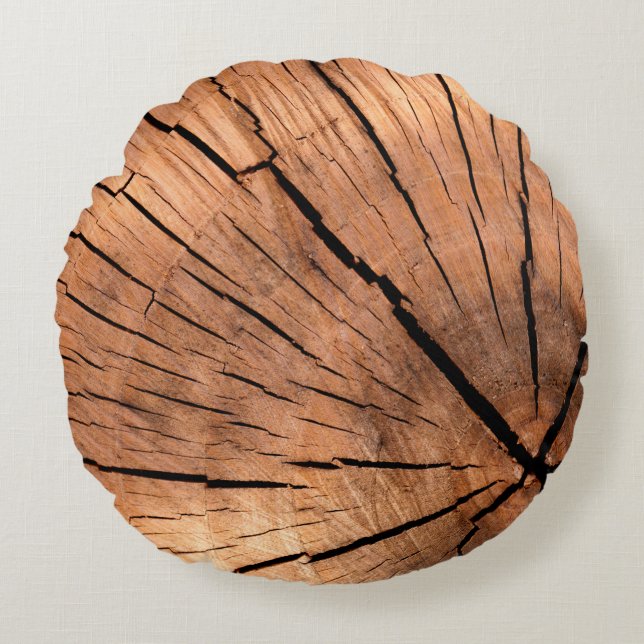 Coussins Ronds Bois de bois de sciage coupe (Devant)