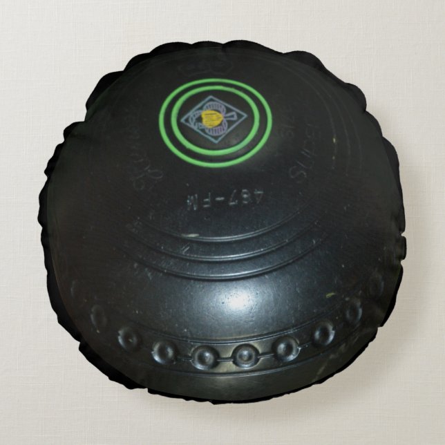 Coussins Ronds Bol de pelouse noire, (Devant)